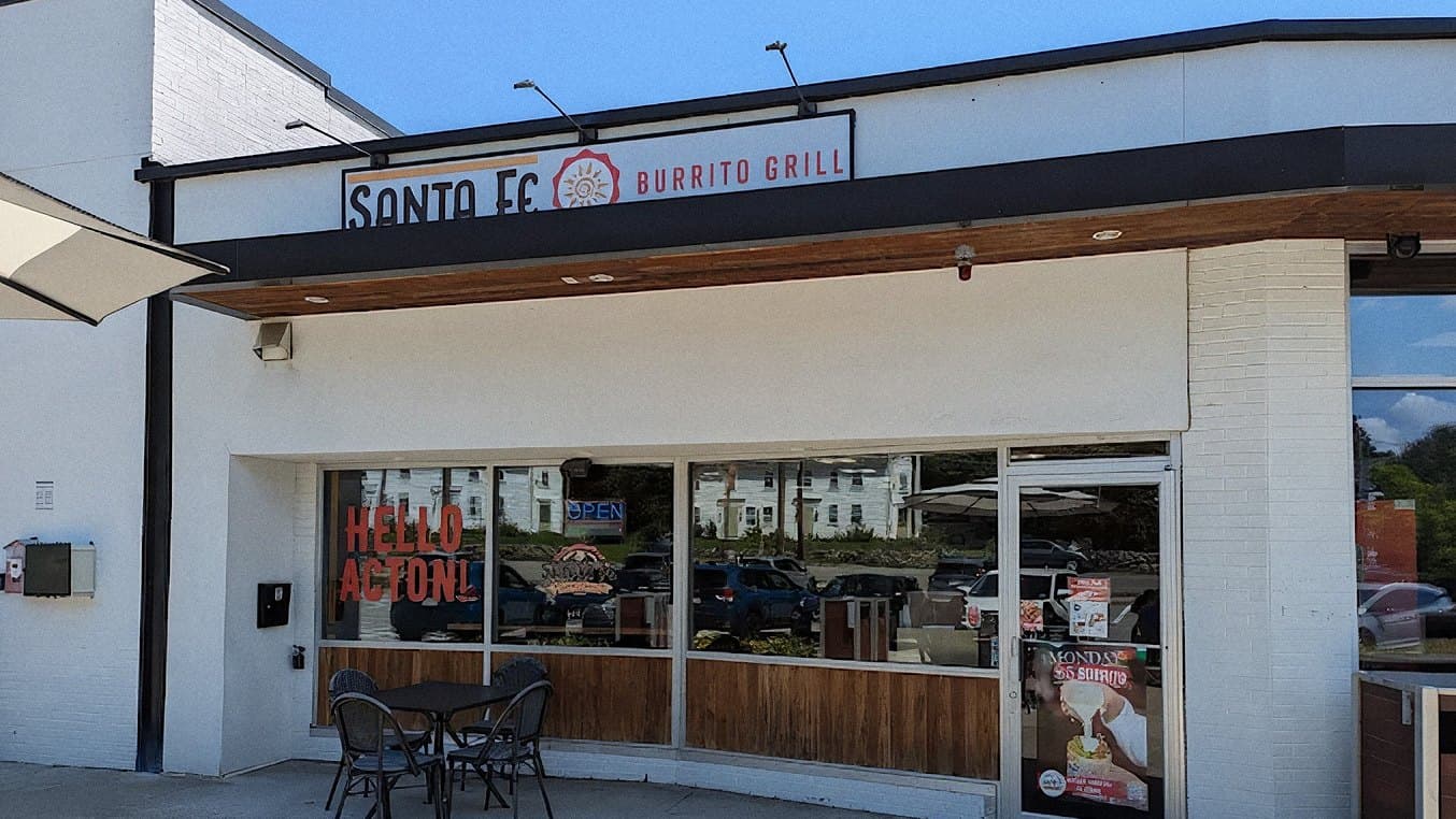 Santa Fe Burrito Grill Acton Plaza storefront at 297 Main St, Acton, MA